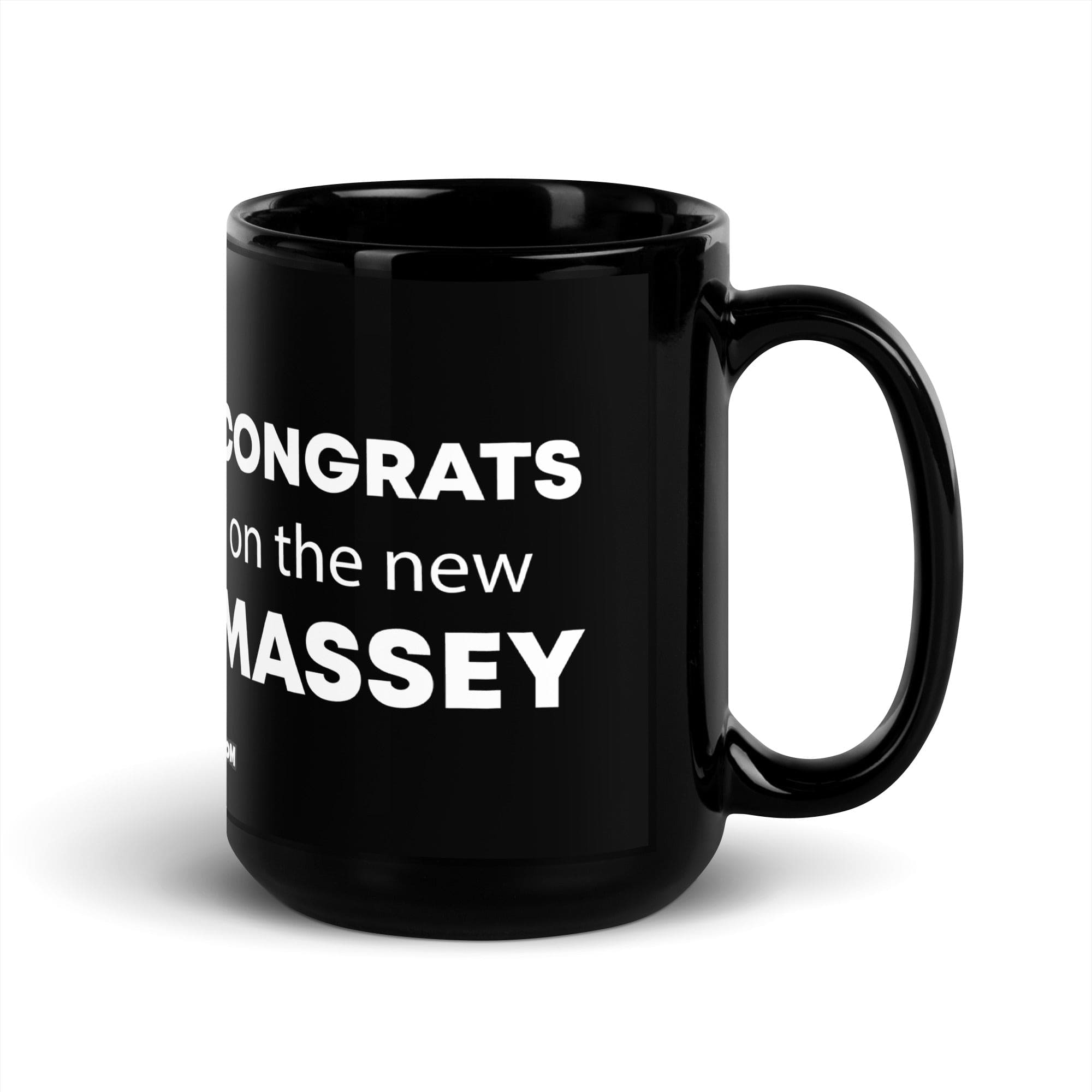 The Tractor Mugs Store Congrats On The New Massey | Black Glossy Mug Quality Farmers Merch