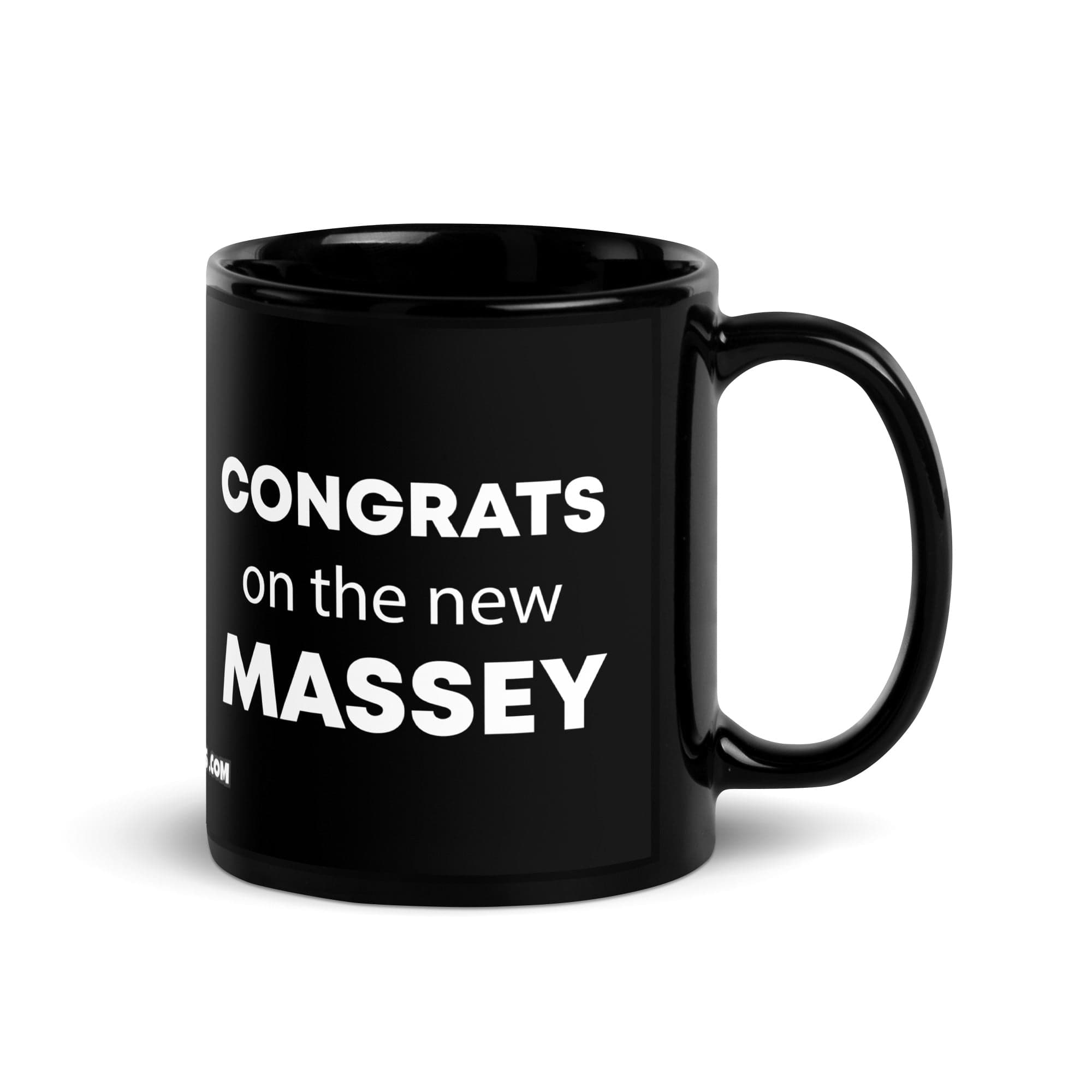 The Tractor Mugs Store Congrats On The New Massey | Black Glossy Mug Quality Farmers Merch