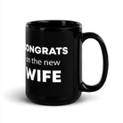 The Tractor Mugs Store Congrats on the New Wife | Black Glossy Mug Quality Farmers Merch