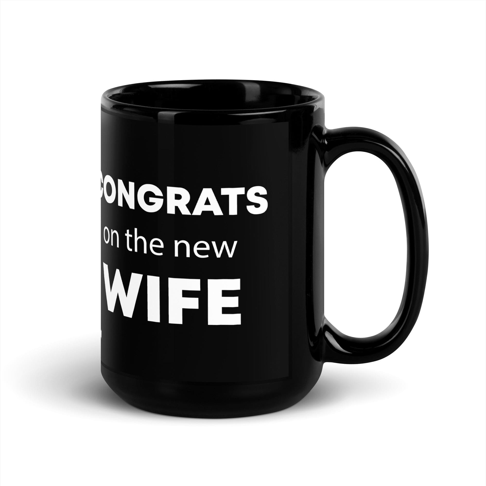 The Tractor Mugs Store Congrats on the New Wife | Black Glossy Mug Quality Farmers Merch