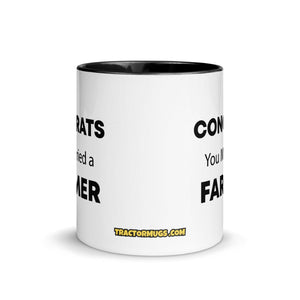 The Tractor Mugs Store Congrats You Married A Farmer | Mug with Color Inside Quality Farmers Merch