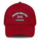 The Tractor Mugs Store Cranberry Proud British Farmer | Dad Hat Quality Farmers Merch