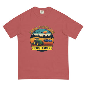The Tractor Mugs Store Crimson John Deere 3350 PROUD AUSTRALIAN 100% FARMER Outdoor | Unisex Premium T-shirt Quality Farmers Merch