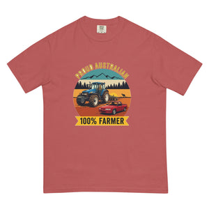 The Tractor Mugs Store Crimson New Holland TM 155 PROUD AUSTRALIAN 100% FARMER Outdoor | Unisex Premium T-shirt Quality Farmers Merch