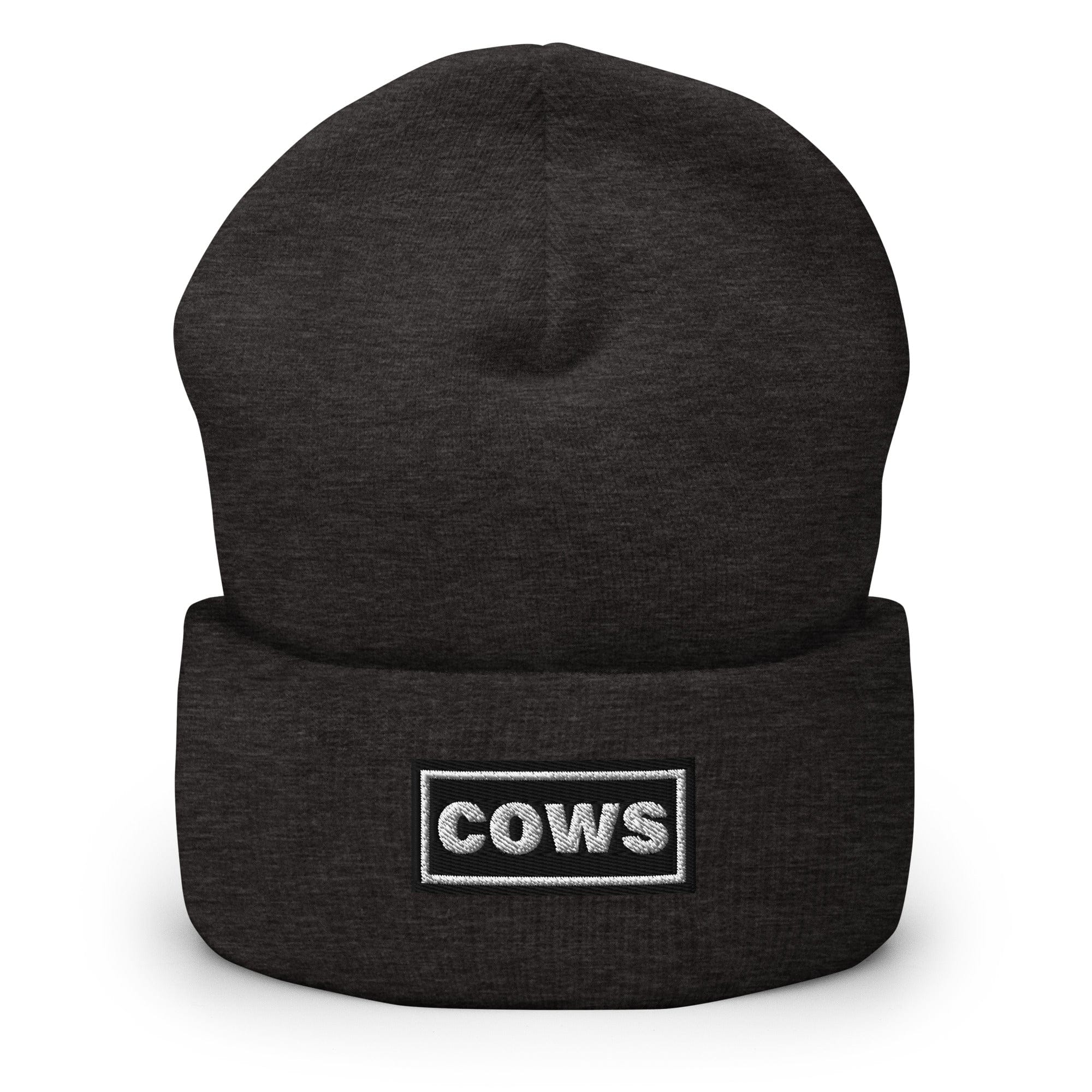 The Tractor Mugs Store Dark Grey OASIS Style 'Cows' | Cuffed Beanie Quality Farmers Merch