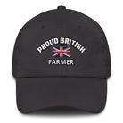 The Tractor Mugs Store Dark Grey Proud British Farmer | Dad Hat Quality Farmers Merch