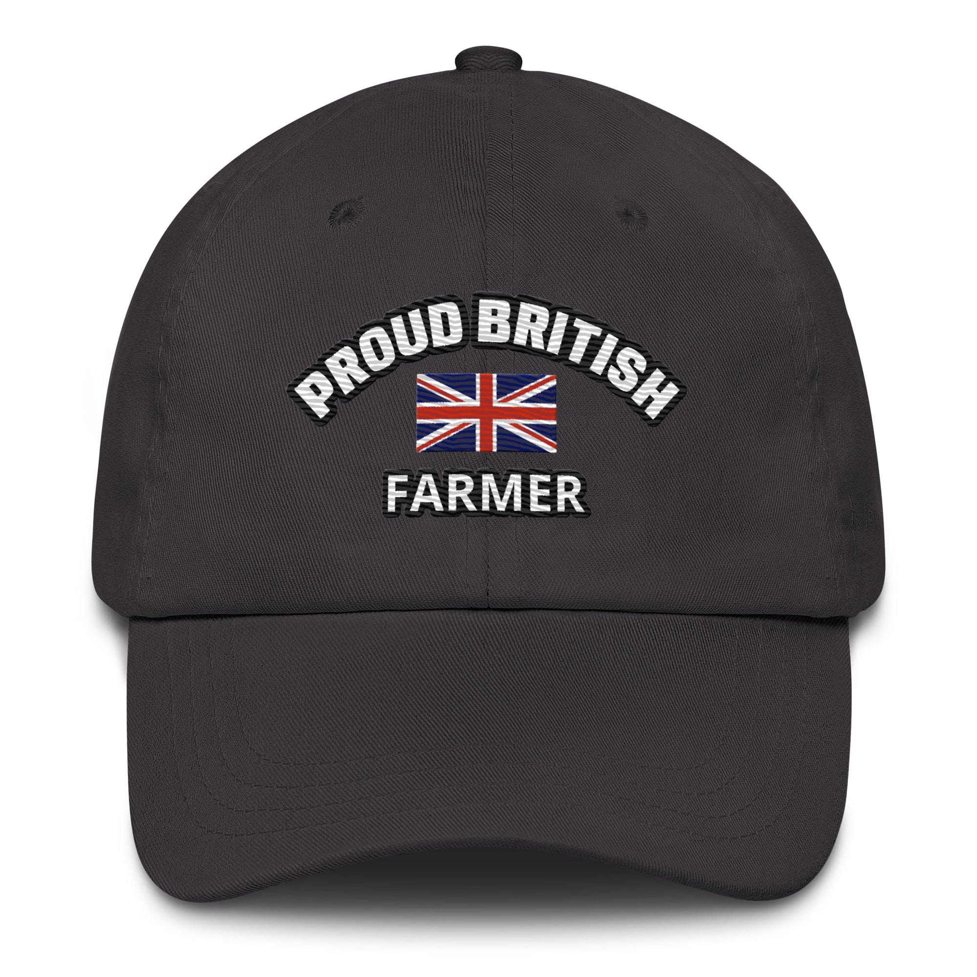 The Tractor Mugs Store Dark Grey Proud British Farmer | Dad Hat Quality Farmers Merch