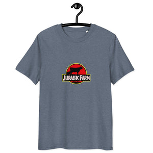 The Tractor Mugs Store Dark Heather Blue / S Jurassic Farm | Unisex Organic Cotton Tee Quality Farmers Merch