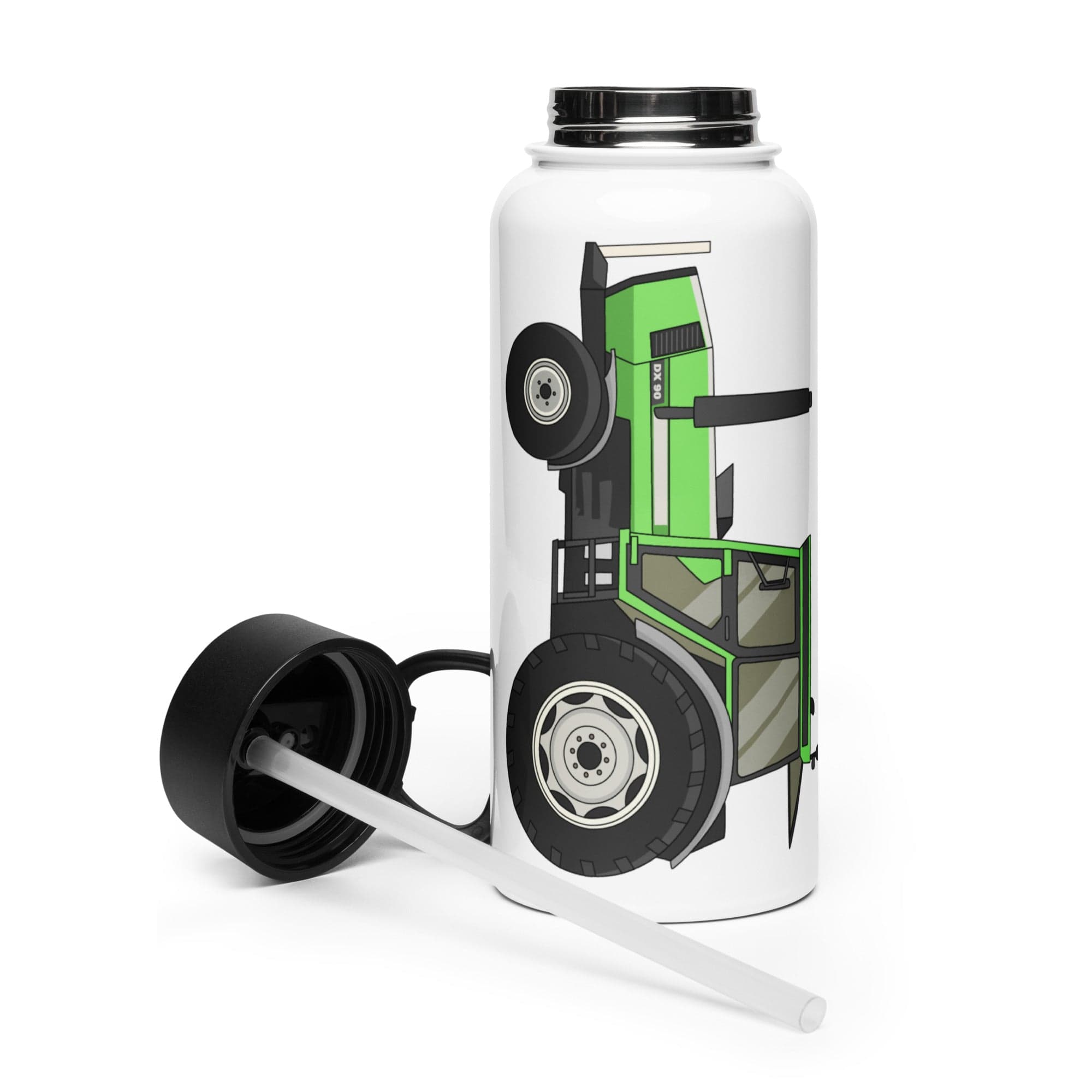 The Tractor Mugs Store Deutz DX 90 | Stainless steel water bottle with a straw lid Quality Farmers Merch