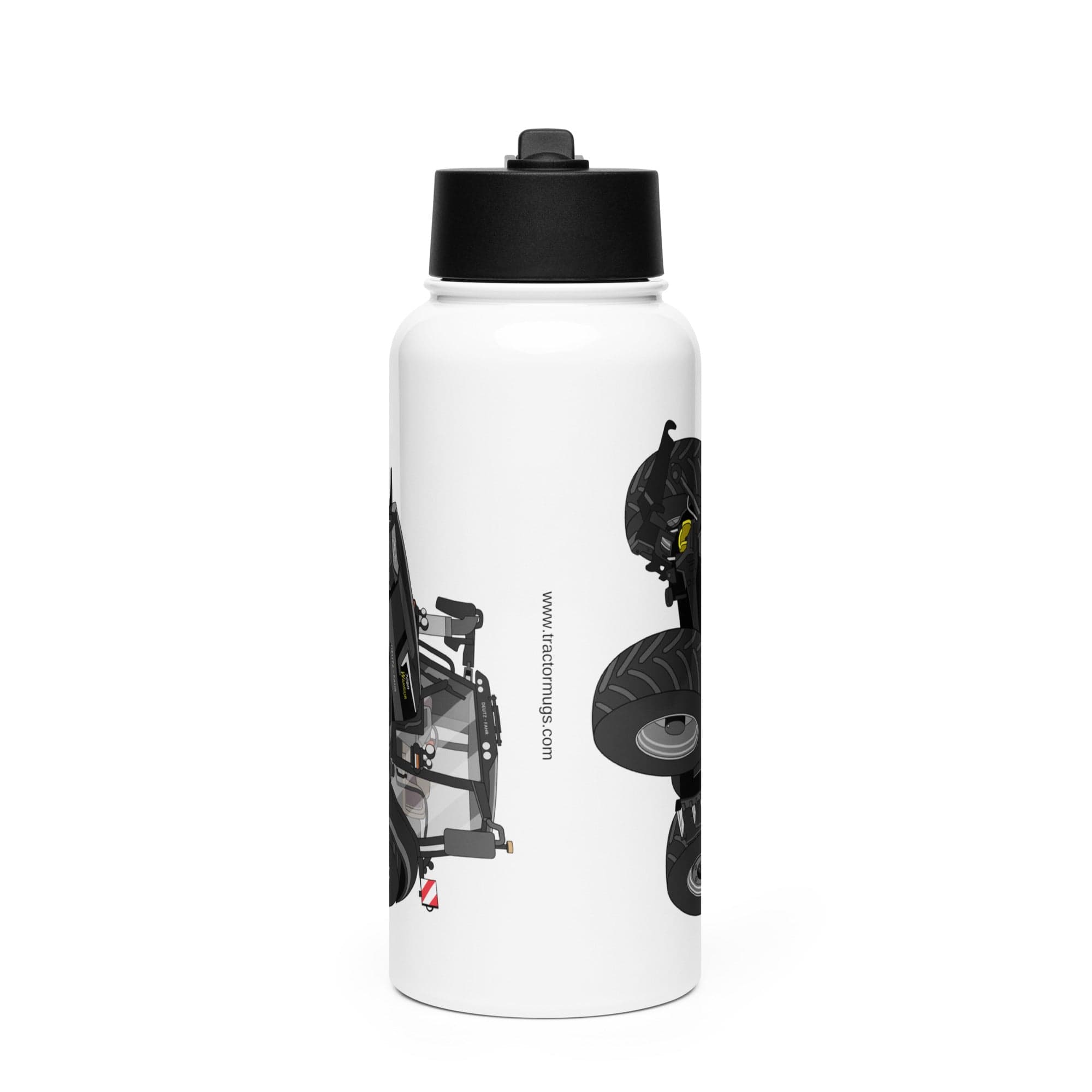 The Tractor Mugs Store Deutz-Fahr 7250 TTV Warrior Edition | Stainless steel water bottle with a straw lid Quality Farmers Merch