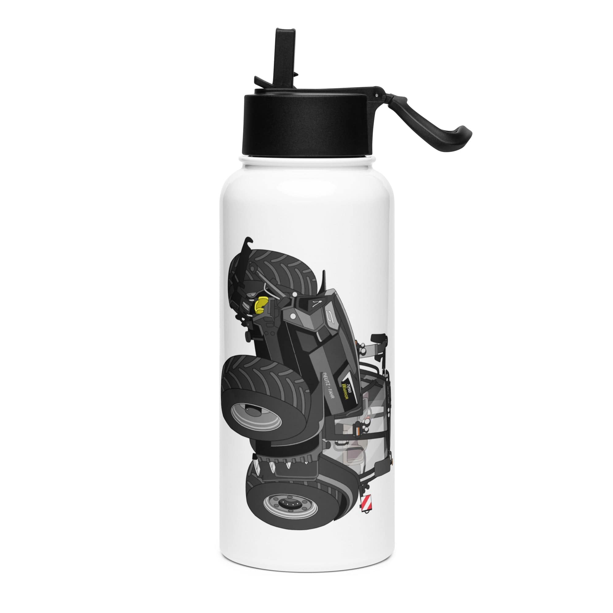 The Tractor Mugs Store Deutz-Fahr 7250 TTV Warrior Edition | Stainless steel water bottle with a straw lid Quality Farmers Merch