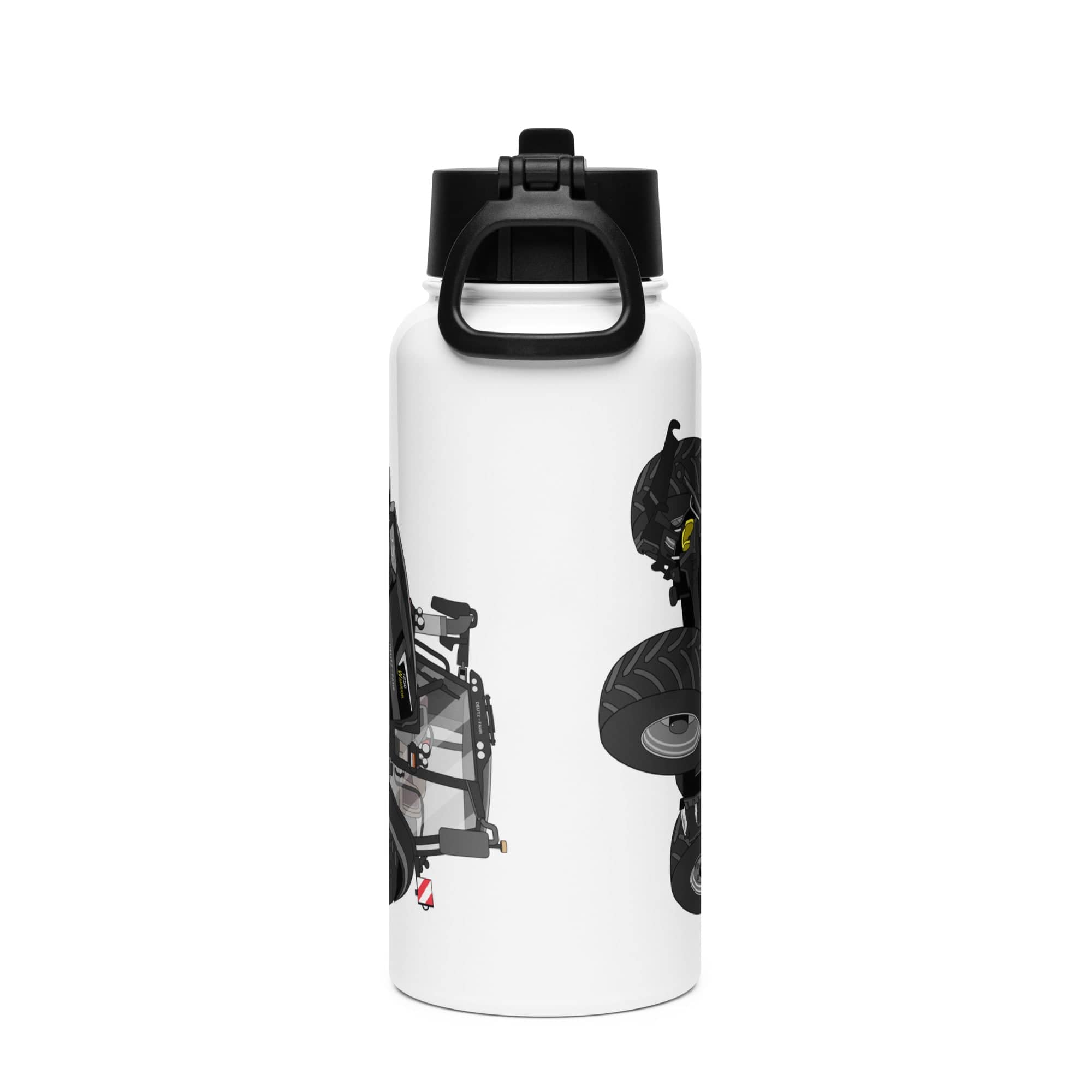 The Tractor Mugs Store Deutz-Fahr 7250 TTV Warrior Edition | Stainless steel water bottle with a straw lid Quality Farmers Merch