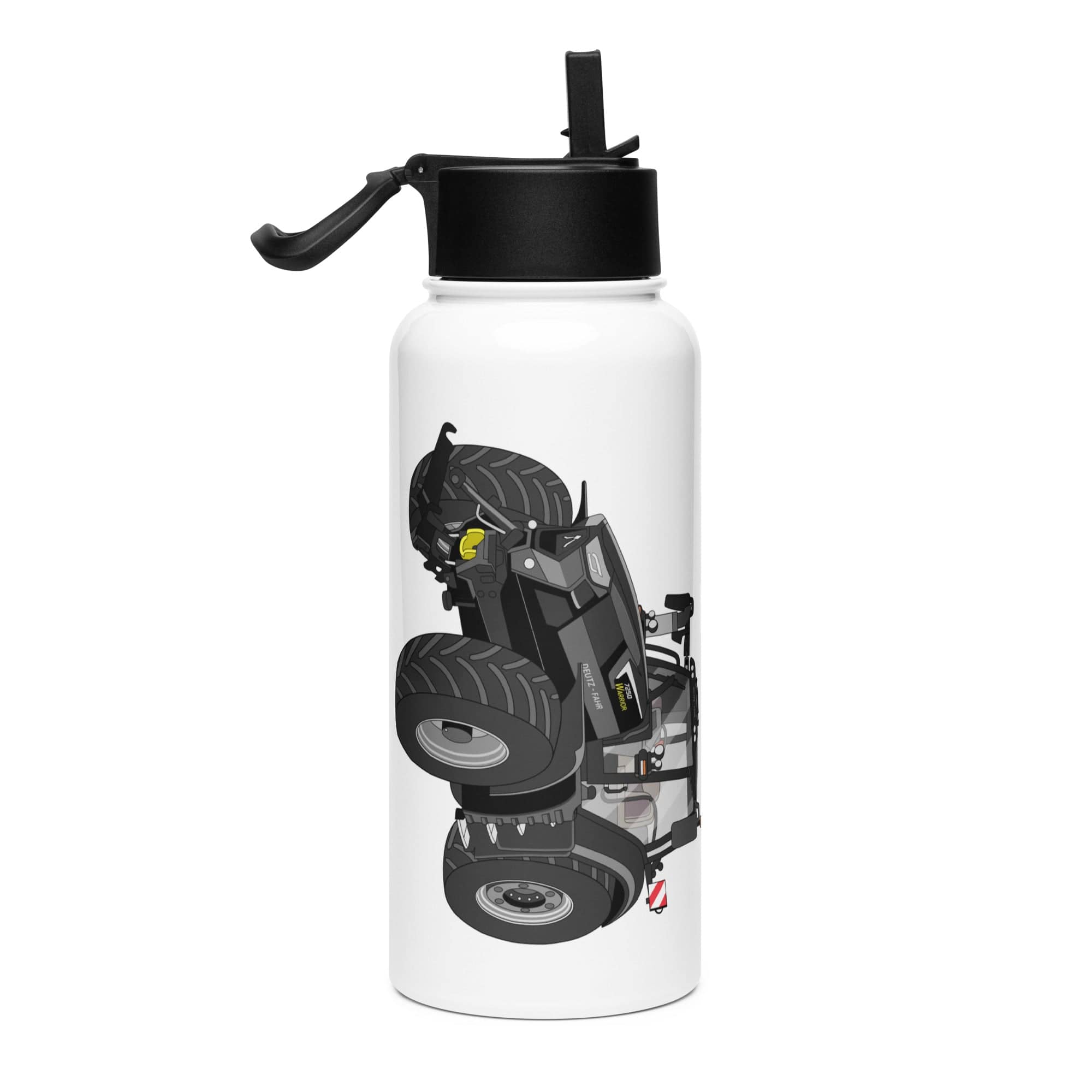 The Tractor Mugs Store Deutz-Fahr 7250 TTV Warrior Edition | Stainless steel water bottle with a straw lid Quality Farmers Merch