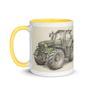 The Tractor Mugs Store Deutz-Fahr 9340 Pencil Sketch | Mug with Color Inside Quality Farmers Merch