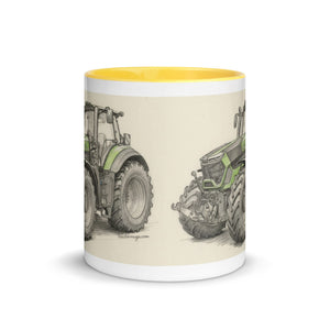 The Tractor Mugs Store Deutz-Fahr 9340 Pencil Sketch | Mug with Color Inside Quality Farmers Merch