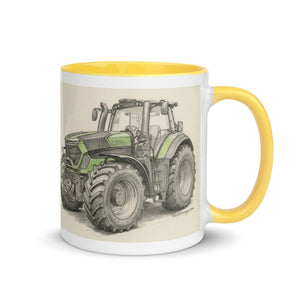 The Tractor Mugs Store Deutz-Fahr 9340 Pencil Sketch | Mug with Color Inside Quality Farmers Merch