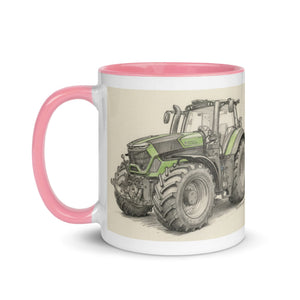 The Tractor Mugs Store Deutz-Fahr 9340 Pencil Sketch | Mug with Color Inside Quality Farmers Merch