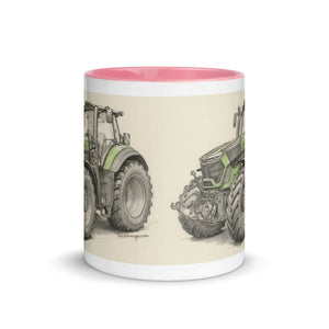The Tractor Mugs Store Deutz-Fahr 9340 Pencil Sketch | Mug with Color Inside Quality Farmers Merch