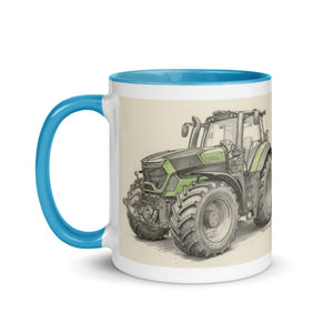 The Tractor Mugs Store Deutz-Fahr 9340 Pencil Sketch | Mug with Color Inside Quality Farmers Merch