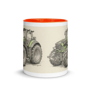 The Tractor Mugs Store Deutz-Fahr 9340 Pencil Sketch | Mug with Color Inside Quality Farmers Merch