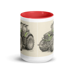 The Tractor Mugs Store Deutz-Fahr 9340 Pencil Sketch | Mug with Color Inside Quality Farmers Merch