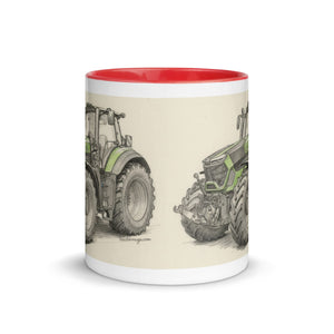 The Tractor Mugs Store Deutz-Fahr 9340 Pencil Sketch | Mug with Color Inside Quality Farmers Merch