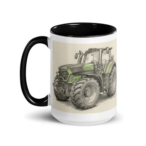 The Tractor Mugs Store Deutz-Fahr 9340 Pencil Sketch | Mug with Color Inside Quality Farmers Merch