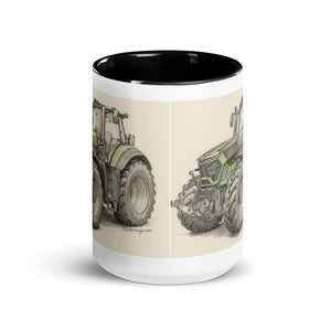 The Tractor Mugs Store Deutz-Fahr 9340 Pencil Sketch | Mug with Color Inside Quality Farmers Merch