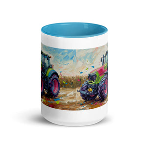 The Tractor Mugs Store Deutz-Fahr 9340 Splash Art | Mug with Color Inside Quality Farmers Merch