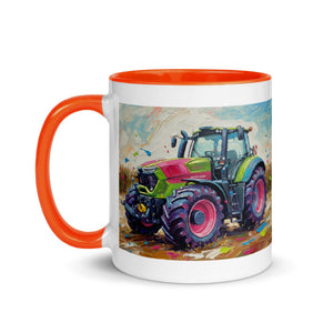 The Tractor Mugs Store Deutz-Fahr 9340 Splash Art | Mug with Color Inside Quality Farmers Merch