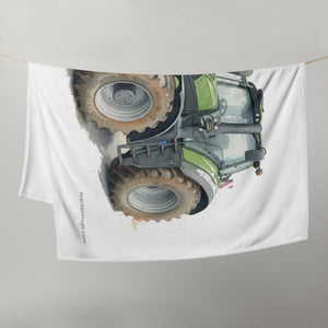 The Tractor Mugs Store Deutz-Fahr 9340 Watercolor | Throw Blanket Quality Farmers Merch