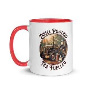 The Tractor Mugs Store Diesel Powered. Tea Fuelled | Mug with Color Inside Quality Farmers Merch