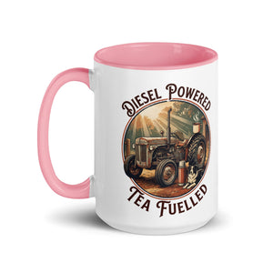 The Tractor Mugs Store Diesel Powered. Tea Fuelled | Mug with Color Inside Quality Farmers Merch
