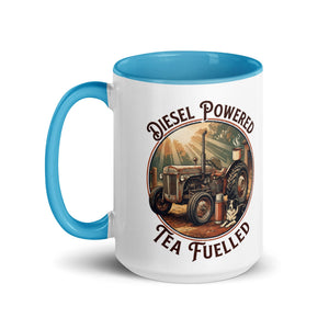 The Tractor Mugs Store Diesel Powered. Tea Fuelled | Mug with Color Inside Quality Farmers Merch