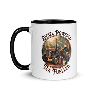 The Tractor Mugs Store Diesel Powered. Tea Fuelled | Mug with Color Inside Quality Farmers Merch