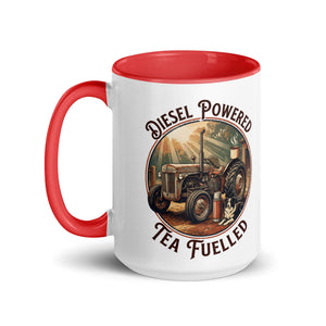 The Tractor Mugs Store Diesel Powered. Tea Fuelled | Mug with Color Inside Quality Farmers Merch