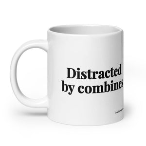The Tractor Mugs Store Distracted by Combines | White Glossy Mug Quality Farmers Merch