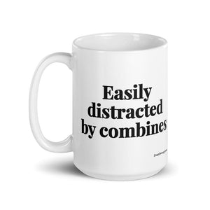 The Tractor Mugs Store Easily Distracted By Combines | White Glossy Mug Quality Farmers Merch
