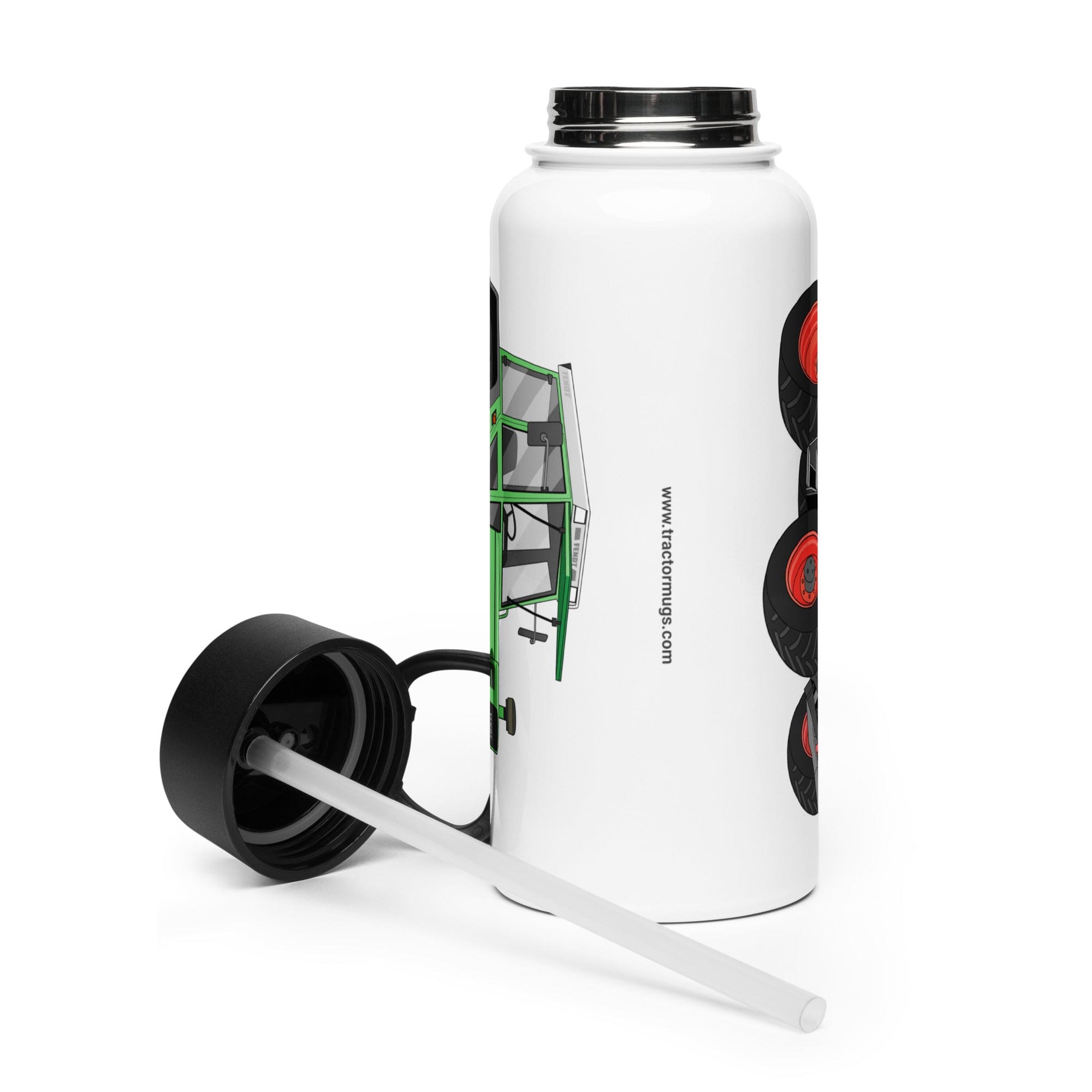 The Tractor Mugs Store Fendt 310 LSA  | Stainless steel water bottle with a straw lid Quality Farmers Merch