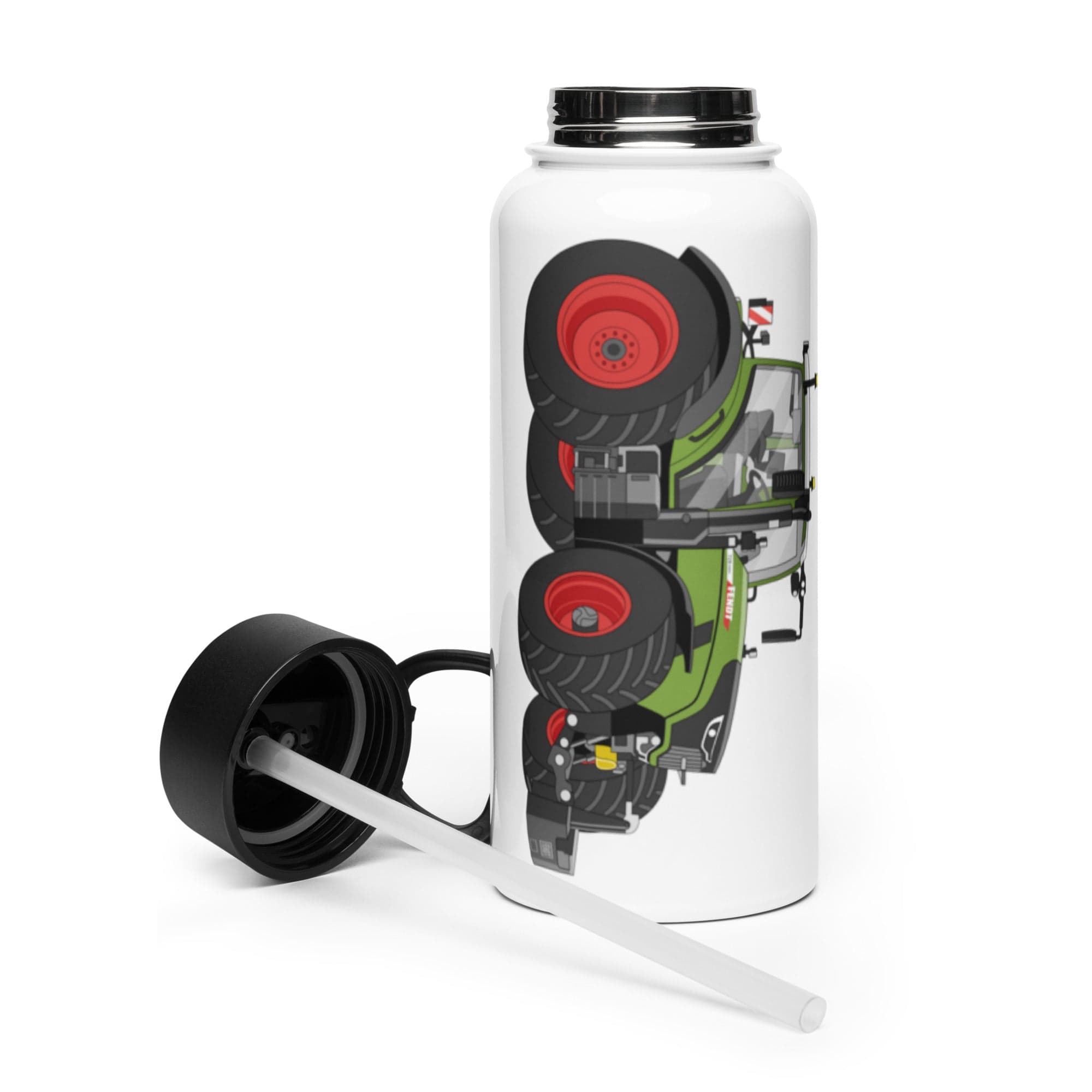 The Tractor Mugs Store Fendt 728 Vario | Stainless steel water bottle with a straw lid Quality Farmers Merch