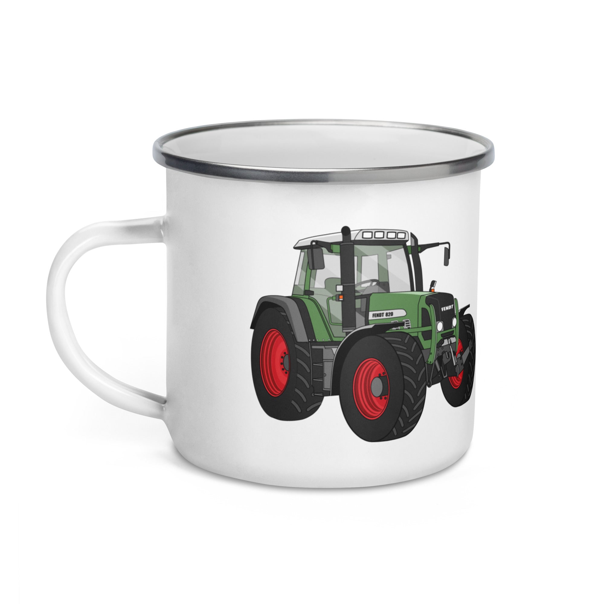 The Tractor Mugs Store Fendt 820 VArio TMS | Enamel Mug Quality Farmers Merch