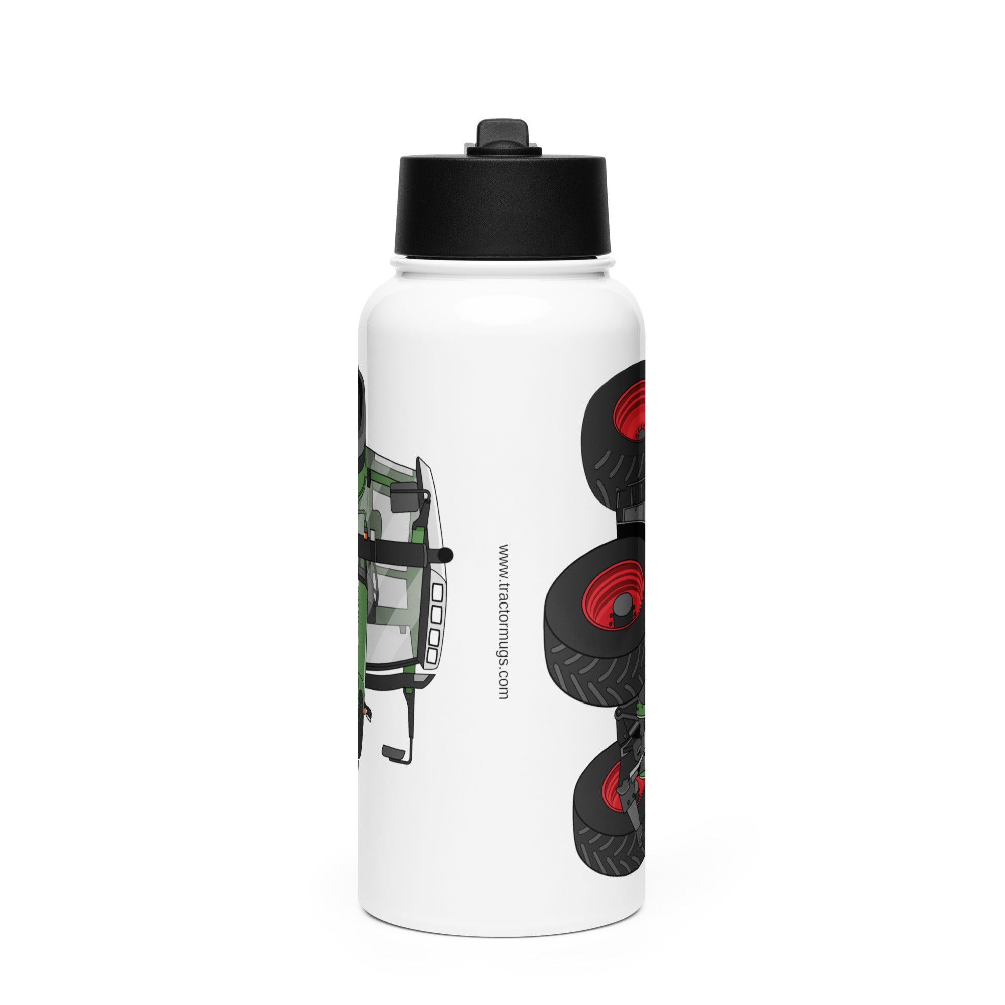 The Tractor Mugs Store Fendt 820 VArio TMS | Stainless steel water bottle with a straw lid Quality Farmers Merch