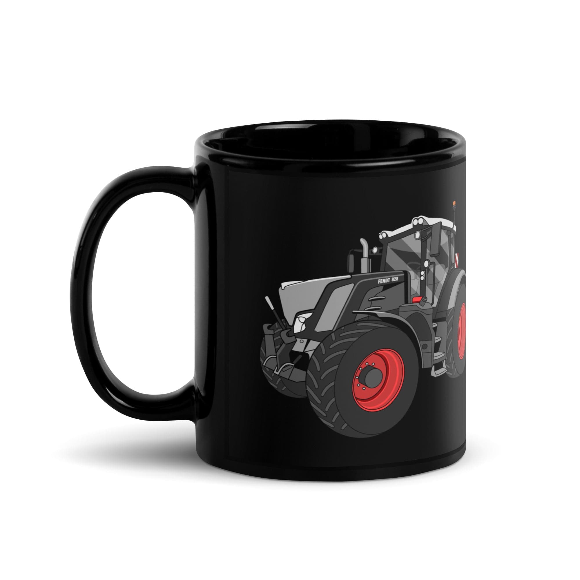 The Tractor Mugs Store Fendt 828 Profi Black Beauty | Black Glossy Mug Quality Farmers Merch