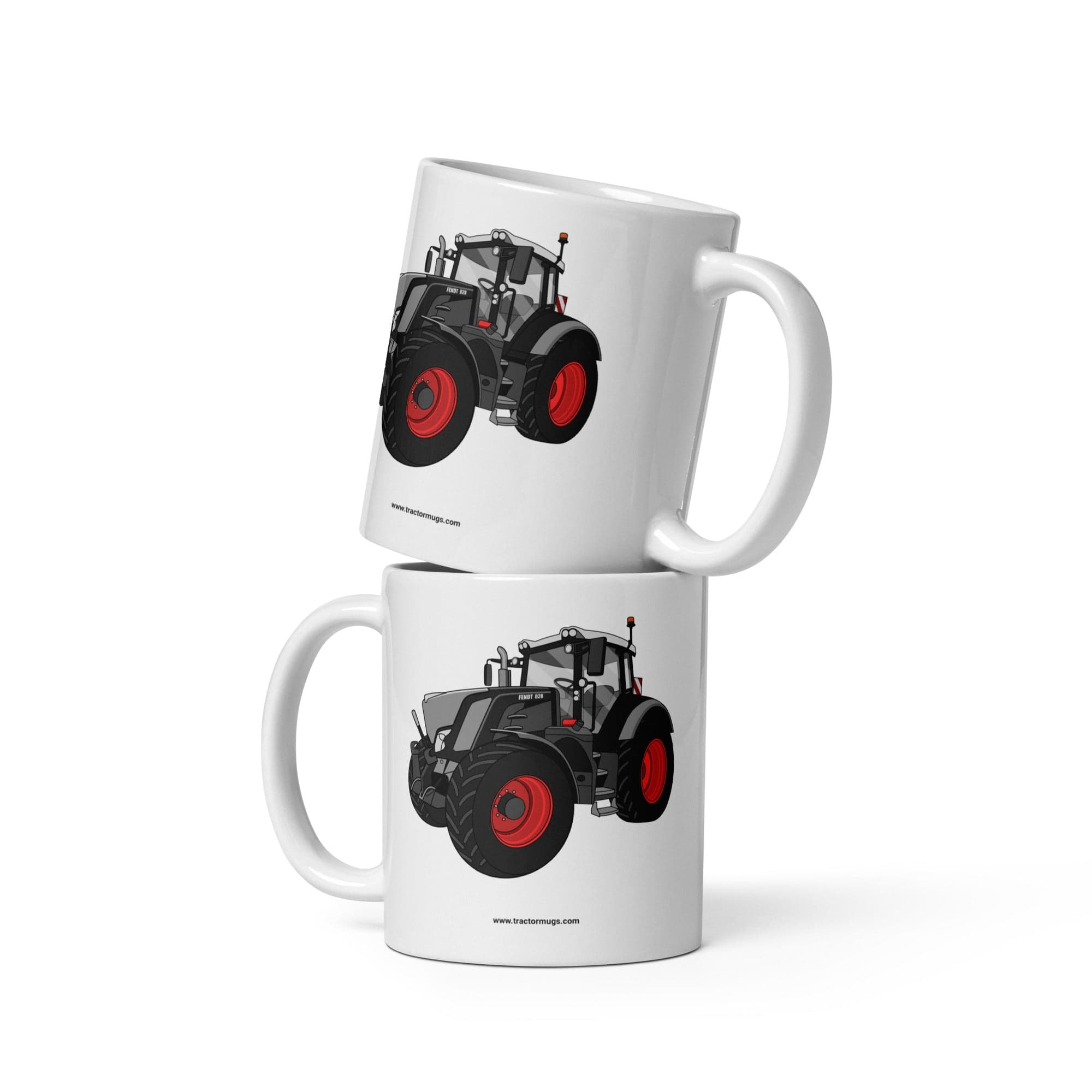 The Tractor Mugs Store Fendt 828 Profi Black Beauty | White glossy mug Quality Farmers Merch