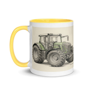 The Tractor Mugs Store Fendt 930 Vario S4 Pencil Sketch | Mug with Color Inside Quality Farmers Merch