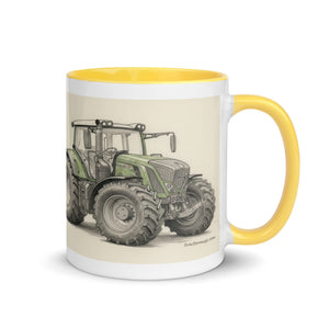 The Tractor Mugs Store Fendt 930 Vario S4 Pencil Sketch | Mug with Color Inside Quality Farmers Merch