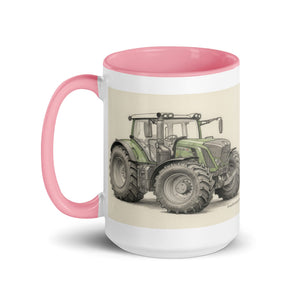 The Tractor Mugs Store Fendt 930 Vario S4 Pencil Sketch | Mug with Color Inside Quality Farmers Merch