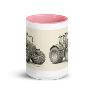 The Tractor Mugs Store Fendt 930 Vario S4 Pencil Sketch | Mug with Color Inside Quality Farmers Merch