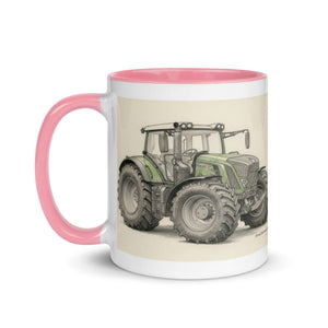 The Tractor Mugs Store Fendt 930 Vario S4 Pencil Sketch | Mug with Color Inside Quality Farmers Merch