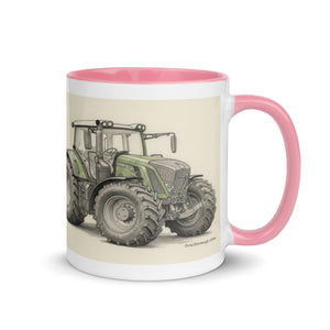 The Tractor Mugs Store Fendt 930 Vario S4 Pencil Sketch | Mug with Color Inside Quality Farmers Merch